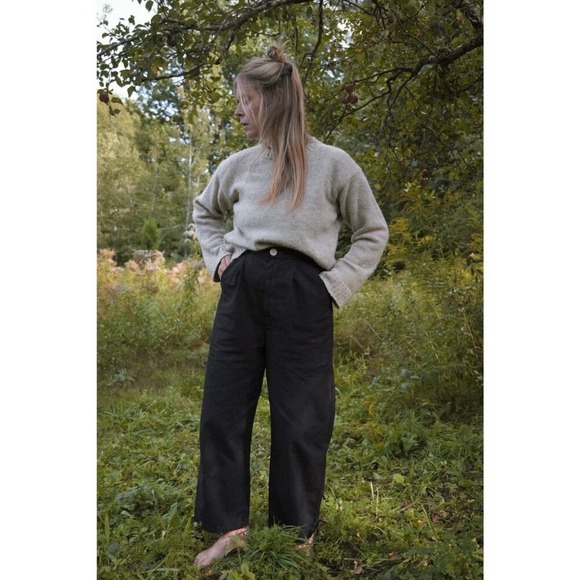 Rudy Jude Pants - RUDY JUDE Pleated Trousers Pants Womens Black Indigo Size 2 High Rise Wide Leg
